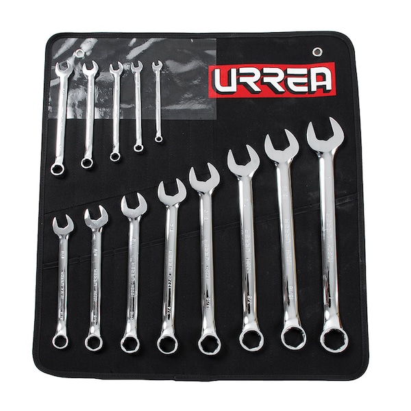 Full polished 6-point combination wrench set 6 pc